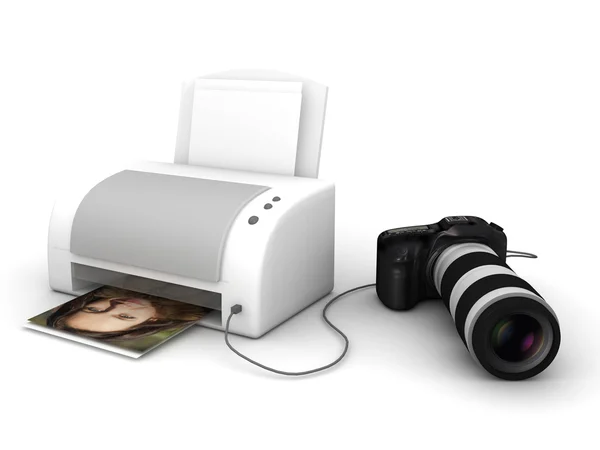 Copiar e imprimir a partir da câmera fotográfica — Fotografia de Stock