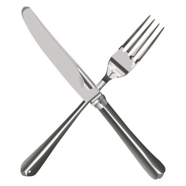 Flatwares knife fork clipart