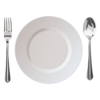 Flatwares fork plate spoon clipart