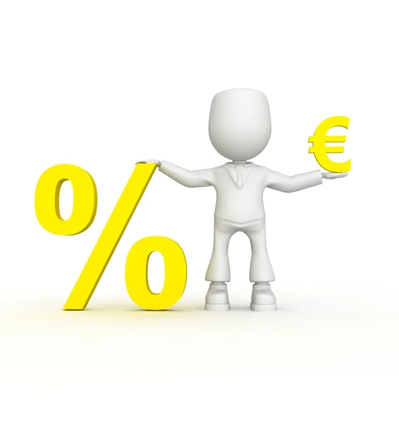 Big percent of your euro! — Stock Photo, Image