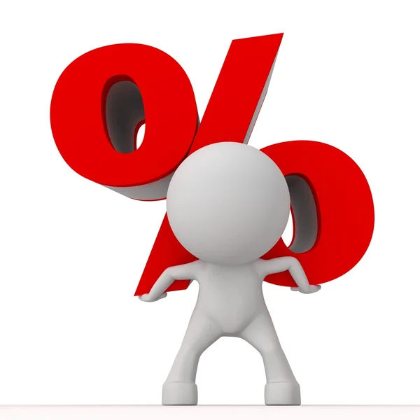 Character holding red percent mark — Stock Photo © KirillM #4073640