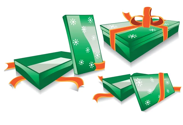 Set des grünen Geschenks — Stockvektor