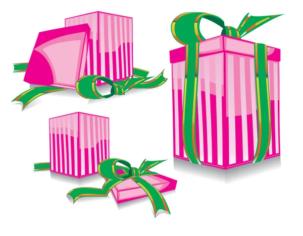 Set of the pink gift — Stock Vector