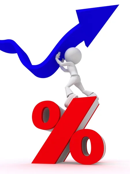 Fick procent hjälper dig att vinna krisen — Stockfoto