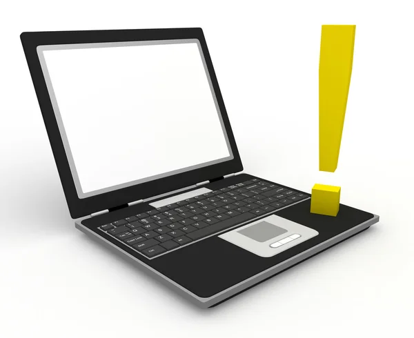 Uppmärksamhet av laptop! — Stockfoto