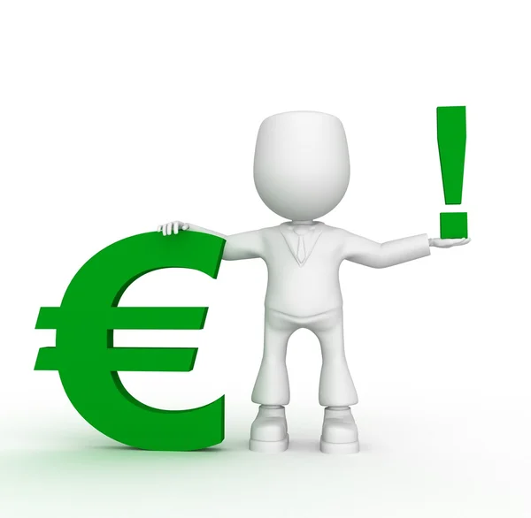 Uwagę zielony euro) — Zdjęcie stockowe