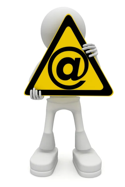 Símbolo de email na mão — Fotografia de Stock