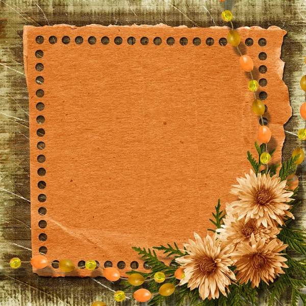 Grunge paper frame in scrapbooking style — Stock Photo, Image