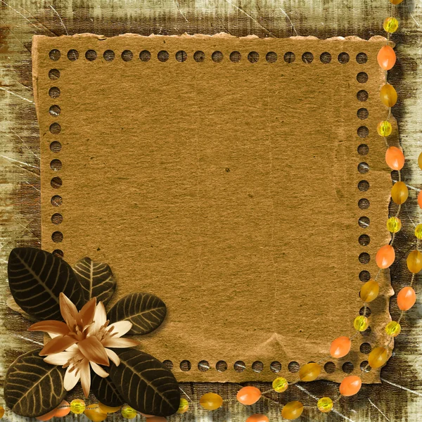 Grunge paper frame in scrapbooking style — Stock Photo, Image