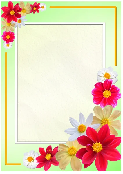 Moldura florida para saudação — Fotografia de Stock