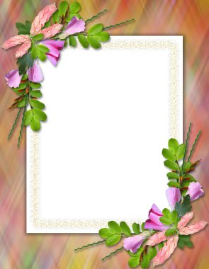 Flowered framework for greeting clipart