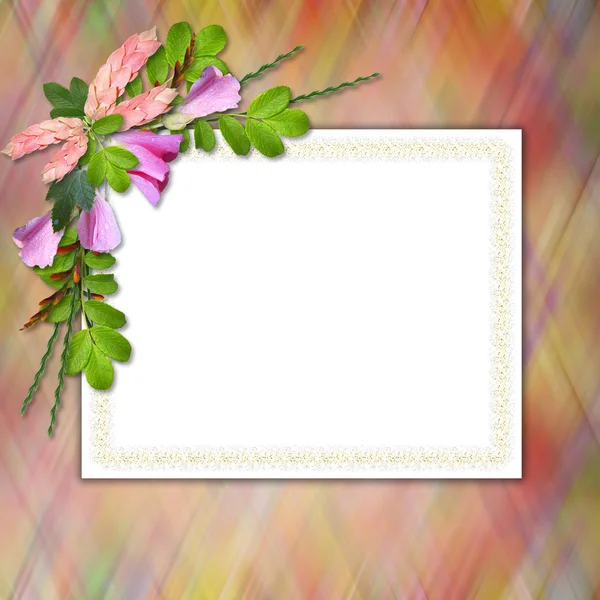 Flowered framework for greeting — Stock Photo, Image