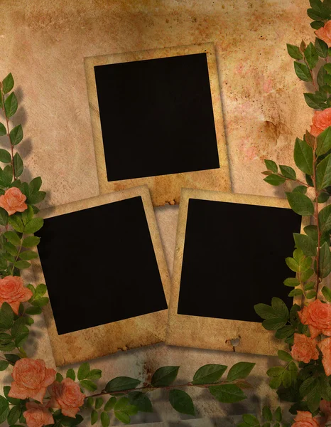 Vintage background with frames for photo — Stock Photo, Image