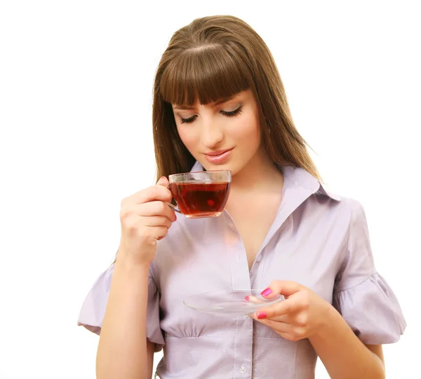 stock image The girl with tea