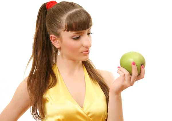 Stock image The girl with an apple