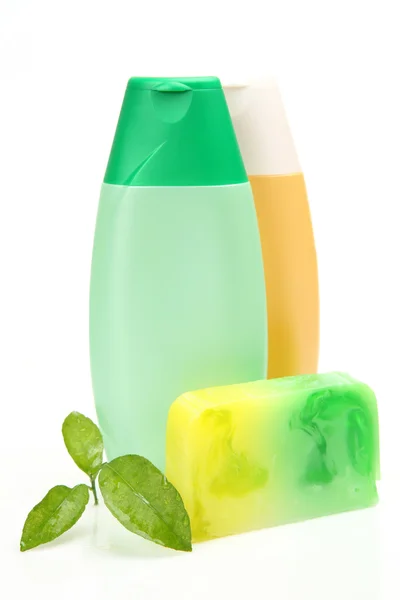 Soap and leaf — Stock Photo, Image