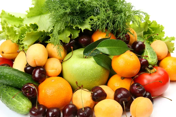 Frukt på en vit bakgrund Stockfoto