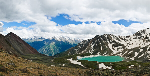 Mountain ice lake panorama