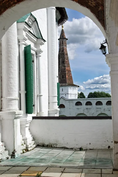 stock image Veranda in old Russian monastery