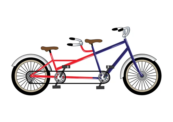 Bisiklet-tandem — Stok Vektör