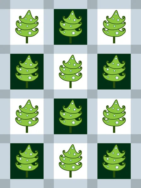 Silvester-Karte mit Tannenbäumen — Stockvektor