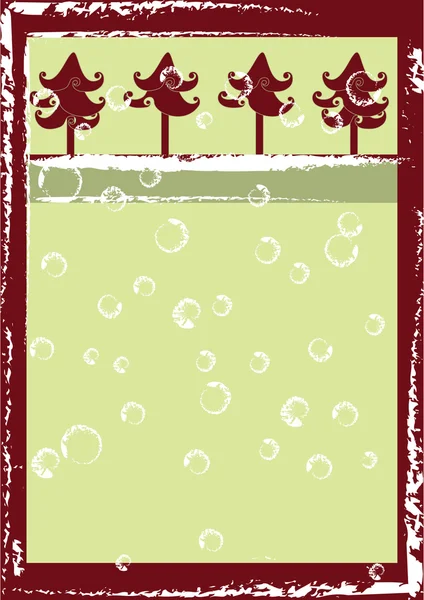 与杉木树新的年卡 — 图库矢量图片