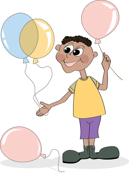 Το αγόρι με μπαλόνια — Διανυσματικό Αρχείο