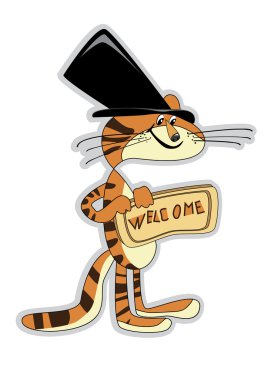 Tiger - businessman with the tablet clipart