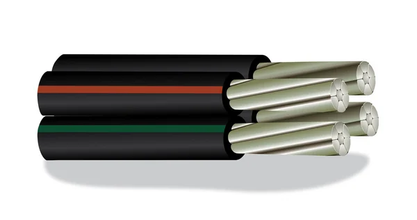 Aluminium macht 4-draads kabels — Stockvector