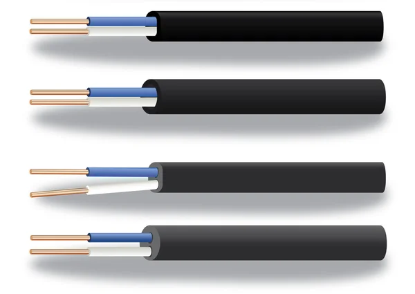 Cable de cobre eléctrico 2 hilos — Vector de stock