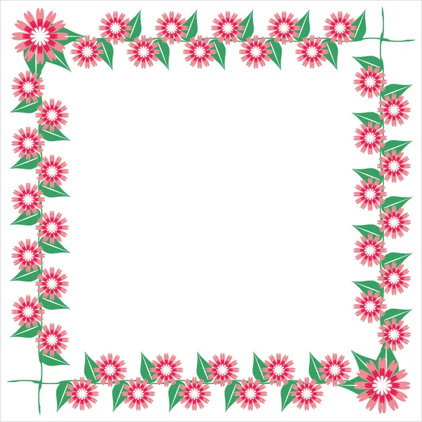 Květinový rám na bílém pozadí — Stockový vektor