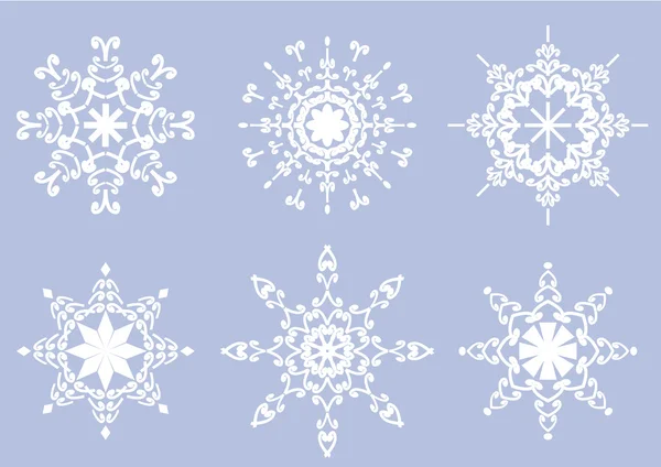 Conjunto con copos de nieve — Archivo Imágenes Vectoriales