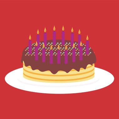Cake with candles clipart