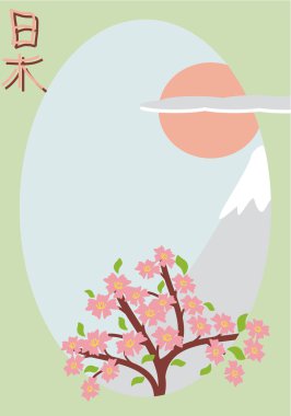 Card in japanee style clipart