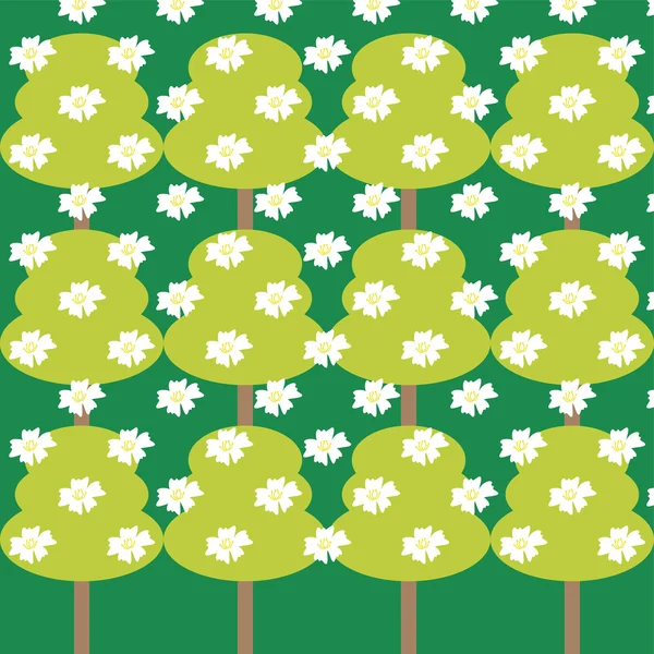 Stromy s květinami — Stockový vektor