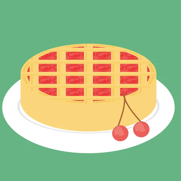 Cherry pie — Stock Vector