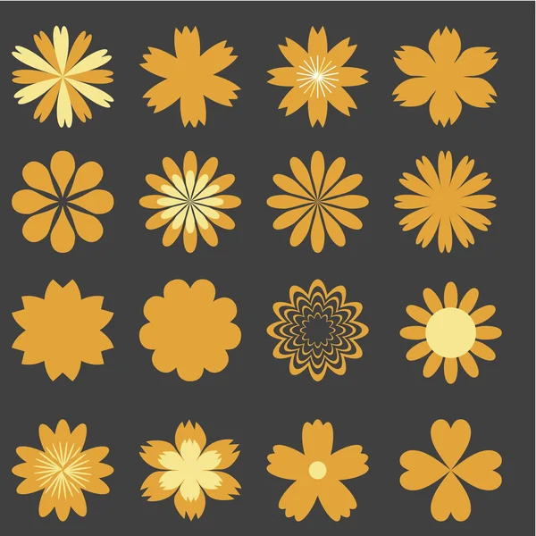 Set con flores — Archivo Imágenes Vectoriales