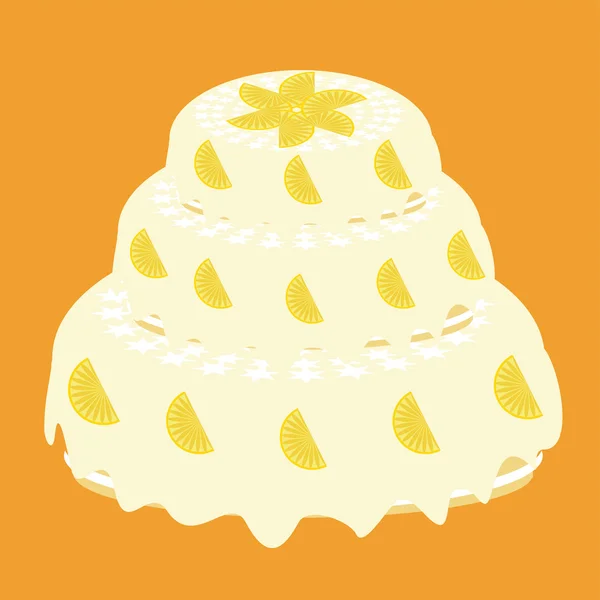 Kuchen mit Zitronen — Stockvektor