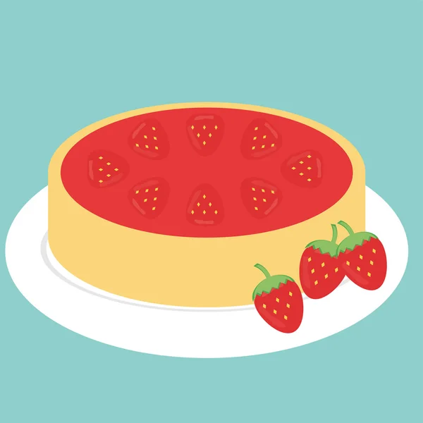 Strawberry pie — Stock Vector