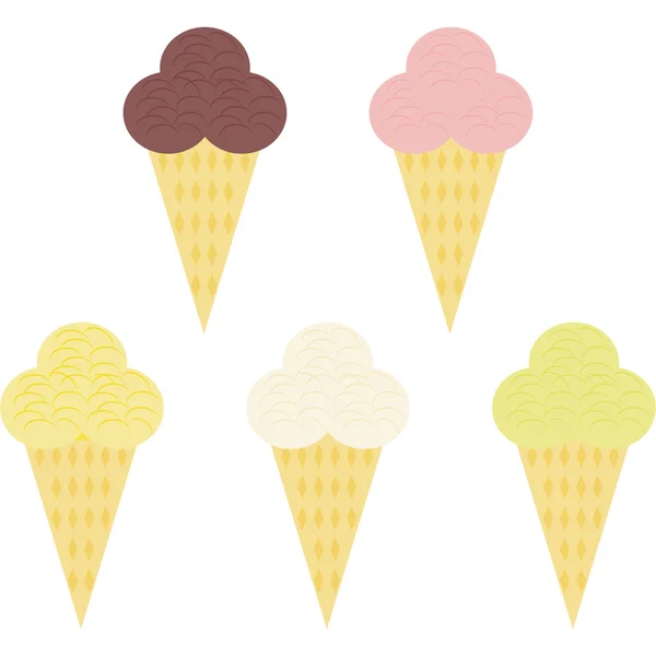 在白色背景上的冰淇淋 — 图库矢量图片