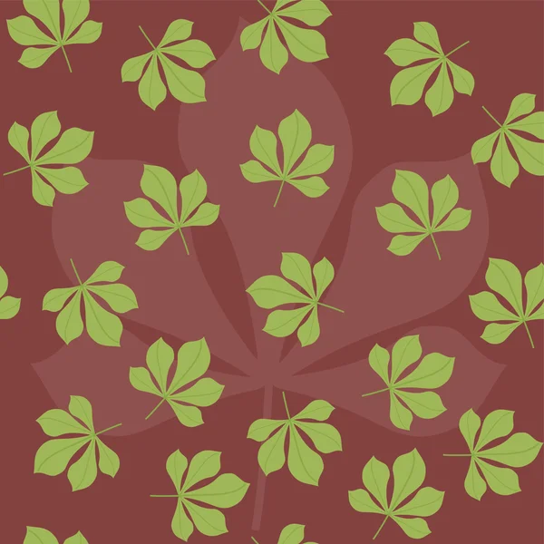 Бесшовный фон с каштановыми листьями — стоковый вектор
