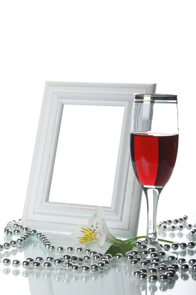 帧、 酒杯和兰花 — 图库照片