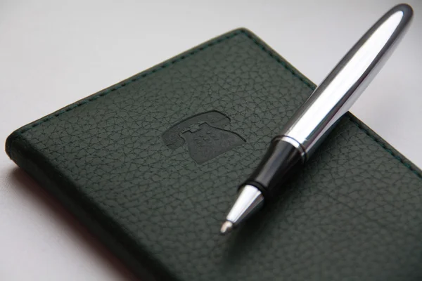 Zielony notatnik — Zdjęcie stockowe