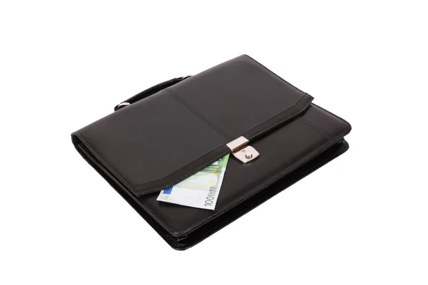 Black briefcase isolated on white — Stock Photo, Image