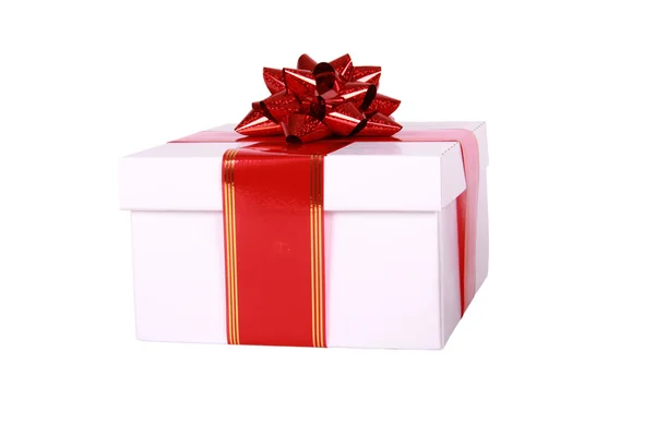 White festive box isolated — Stock Photo, Image