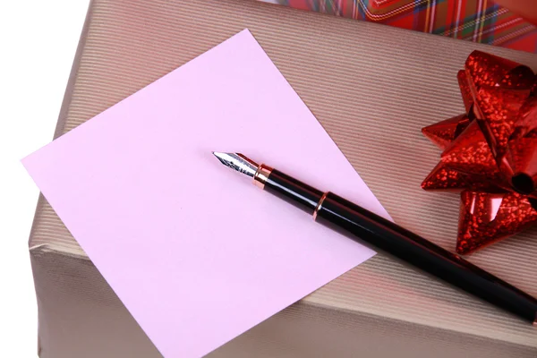 Pen and note paper — Stock Photo, Image