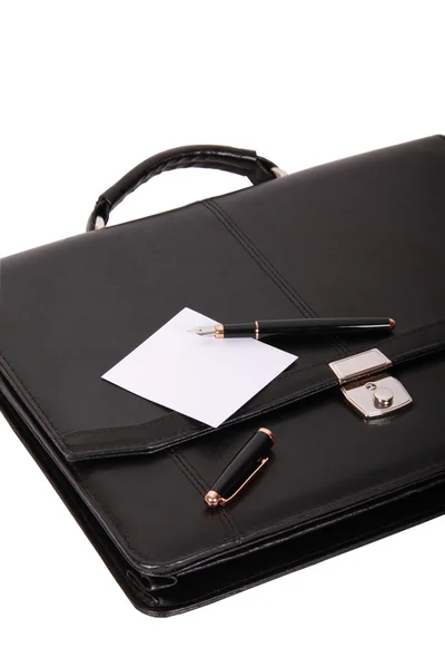 Black briefcase isolated — Stok fotoğraf
