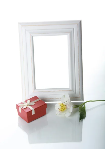 Frame, cadeau en orchid — Stockfoto