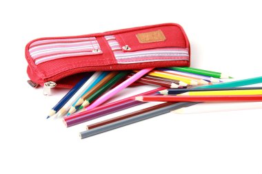 Pencil-case with pencils clipart