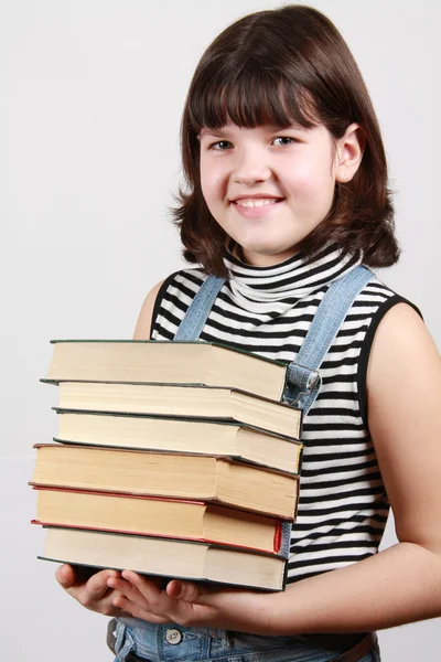 Pige med bøger - Stock-foto